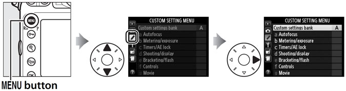 nikon d800 custom setting menu