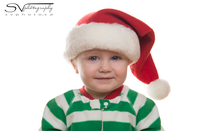 portrait of a baby at Christmas