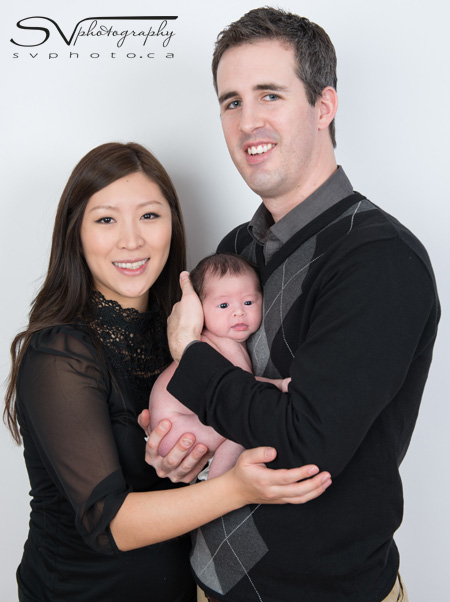 Newborn Baby and Parents White Background